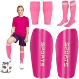 Soccer Shin Guards Toddler and Kids, Shin Pads Set with Shin Sleeves and Long Soccer Socks for Age 2-4, 3-5, 4-6, 6-8, 8-10, 10-12, 12-16 Boys and Girls, Lightweight Soccer Equipment