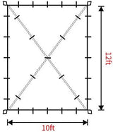 Gold Armour Rainfly Tarp Hammock, Premium 14.7ft/12ft/10ft/8ft Rain Fly Cover, Waterproof Ultralight Camping Shelter Canopy, Survival Equipment Gear Camping Tent Accessories (OD Green 12ft x 10ft)