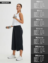 baleaf Women's Capri Pants Wide Leg Athletic Yoga Capris with Pockets Quick Dry Hiking Pants Loose Lounge Summer UPF 50+