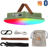 Camping Lantern Rechargeable,LED Smart Light Bluetooth Control by Tuya APP,Music Sync RGB LED Camping Lights,16500mAh Outdoor Light with Magnet Base,16 Million DIY Colors Tent Lights ly01