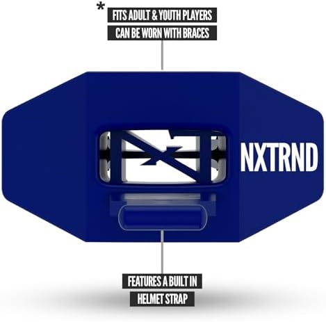 Nxtrnd Two Football Mouth Guard, Football Mouthpiece with Strap, Fits Adult & Youth (Navy Blue)