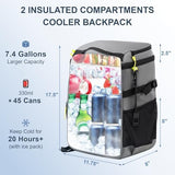 Backpack Cooler Insulated Leak Proof 30/45 Cans, 2 Insulated Compartments Thermal Bag, Portable Lightweight Beach Travel Camping Lunch Backpack for Men and Women