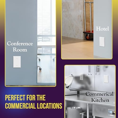 ENERLITES Oversized Blank Wall Plate, Jumbo Blank Outlet Covers, Over-Size 1-Gang 5.51" x 3.50", Unbreakable Polycarbonate Thermoplastic, UL Listed, 8801O-W-10PCS, Gloss Finish, White (10 Pack)