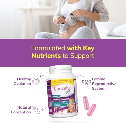 Conceive Plus Womens Fertility Support - Prenatal Vitamin with Vitamin C & D, Female Fertility Formula for Conception, 60 Capsules - 30 Day Supply