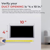 Quiet Register Booster Fan Fits 4" x 10" Register Holes, 10-Speed Smart Heating Cooling AC Vent Fan with Remote Control and Thermostat Control - Bronze