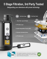 Electric Portable Water Filter - 0.01 Micron 5-Stage Water Purifier Survival with Emergency Lighting Water Purification System for Camping Backpacking Hiking Travel - BK-2000