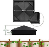 Azdele 4x4 Aluminum Pyramid Post Caps Cover for 4x4 Nominal Wood Post(Actual/True 3.5" x 3.5"), with Matte Finish Powder Coated Surface, for Fence Wood Post of Decks or Corridors(Black, 4 Pack)