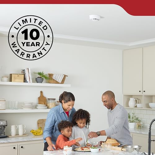Kidde Smoke Detector, Hardwired with 10-Year Battery Backup, Interconnectable, LED Status Lights, 85 dB Alarm, 5-inches, 20SA10, 1 Pack