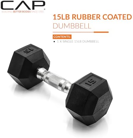 CAP Barbell Coated Hex Dumbbell Weight | Multiple Options