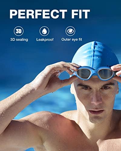 ZIONOR G1 Polarized Swimming Goggles for Unisex Adult Women Anti Fog 100% Anti UV Diving Goggles