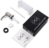 GAGALIFE Built in Sink Soap Dispenser or Lotion Dispenser for Kitchen Sink, Brushed Nickel ABS Pump Head, with 17 Ounce Large PET Soap Bottle