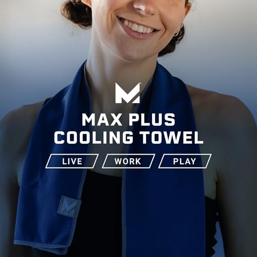 MISSION Max Plus Cooling Towel- Soft, Durable Microfiber - Cools Up to 3 Hours - UPF 50 Sun Protection - Machine Washable
