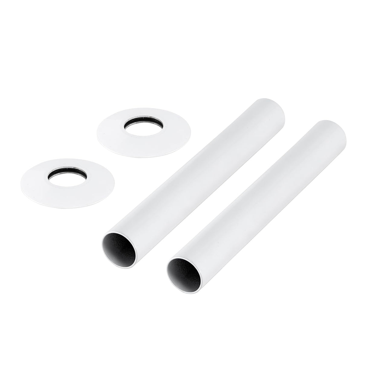 Sandy Beach White TRV Thermostatic Radiator Valve Pipe Covers Sleeves & Collars - Radiator Pipe Covers White - Covers for Radiator Pipes (130mm x 18mm)