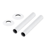 Sandy Beach White TRV Thermostatic Radiator Valve Pipe Covers Sleeves & Collars - Radiator Pipe Covers White - Covers for Radiator Pipes (130mm x 18mm)