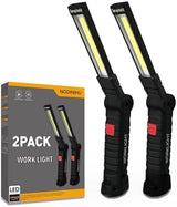 Working Light Portable, Rechargeable Work Lights with Magnetic Base Hanging Hook,360° Rotate 5 Modes,COB LED 800 Lumens Foldable Inspection Light for Car Repair, Grill and Outdoor Use(2pack)