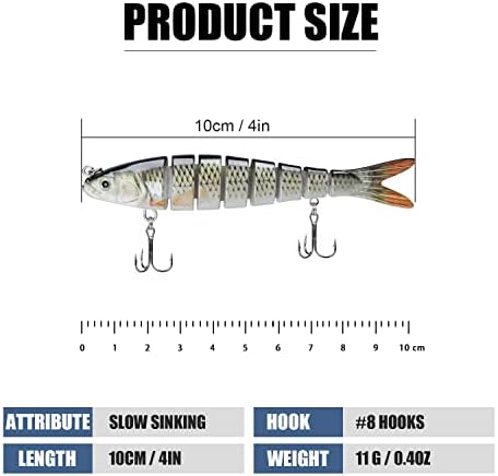 TRUSCEND Swimmax for Freshwater and Saltwater, Lifelike Fishing Lures for Bass Trout Crappie Walleye Pike Bluegill Salmon, Swimbait for Bass Fishing, Amazing Fishing Gear Gifts for Family Fishing