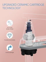 Cobbe Brushed Gold Bathroom Faucets, 4-Inch Bathroom Sink Faucet, 2 Handle Sink Faucet with Pop Up Drain and Water Supply Lines, Gold