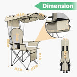 BDL Camping Chair with Canopy Shade Portable Folding Beach Chairs with Cooler, Mesh Backrest, Cup Holder, and Pocket for Camping, Fishing, Beach, and Sports