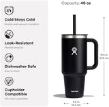 Hydro Flask 40 Oz Travel Tumbler with Handle, Lid and Straw - Insulated Stainless Steel in 40 Oz Jelly Green