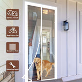 Yotache Adjustable Magnetic Screen Door Fit Doors Size Width 29"-33" Height 79"-81", Reinforced Polyester Mesh with Full Frame Hook&Loop Strip, White