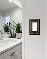 Decorator Wall Plates for Receptacle GFCI Outlet, Dimmer Switch, Decorative Aged Bronze Outlet Covers, Metal Rocker Switch Plates, 1-Gang, 4 Pack