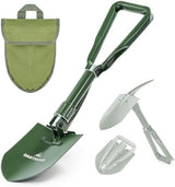 DARTMOOR Camping Shovel, 24" Larger Folding Shovel with Saw Edge, Portable Outdoor Survival Snow Shovel for Off Road Camping Hiking Digging Backpacking, Car Emergency, Entrenching Tool, Green