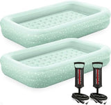 Intex Kids Travel Air Mattress Inflatable Bed Set with Raised Sides, Hand Pump, and Carrying Bag for Camping Trips and Sleepovers, (2 Pack)