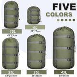 5 Pack Compression Stuff Sack 5 Assorted Size Sleeping Bag Stuff Sack Ultralight Sleeping Bag Cover Space Saving Gear for Travel Outdoor Camping Hiking Backpacking