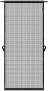 MAGZO Hanging Screen Door, Fits Door Size 28" x 80" (Curtain Size 30'' x 81''), Upgraded Fiberglass Mesh Net with Tension Rod&Hook&Loop (One Piece Can be Installed in 2 Ways), Weighted Bottom, Grey