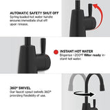 InSinkErator Stainless Steel Tank, H250MBLK-SS HOT250 System, Single-Handle Matte Black Faucet with 2/3-Gallon Instant Hot Water Dispenser