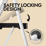 KINGRACK 3 Step Folding Ladder, 900 lbs Load Capacity, Non-Skid Large Pedals, Handrail, Safety Lock, Sturdy Step Stool for Home, Office, Garden, Multi-Purpose, White