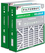 Filterbuy 20x25x6 Air Filter MERV 8 Dust Defense (2-Pack), Pleated HVAC AC Furnace Air Filters for Aprilaire Space-Gard 201/2200 / 2250 & Lennox (Actual Size: 19.75 x 24.25 x 6.00 Inches)