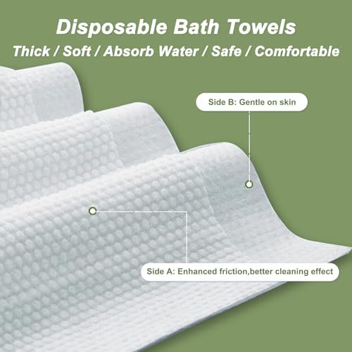 Disposable Bath Towels, 25 Pack 55" x 27.5" Ultra Soft, Quick Dry Disposable Body Towel, Portable Travel Towel for Hotel Camping Beach Swimming Gym Sauna Spa, Personal Care Pet Towels