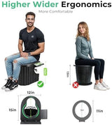 Sckee Camping Toilet, Portable Toilet for Adults, Portable Travel Floding Toilet with Lid and Paper Holder, Compact Potty for Car, Camp Toilet Portable Toilet for Camping, Hiking,Truck, RV, Beach