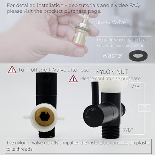 Handheld Toilet Bidet Sprayer for Toilet-Adjustable Water Pressure Control with Bidet Hose for Feminine Wash, Stainless Steel Brushed Nickel Cloth Diaper for Baby Wash (Matte Black, 1)