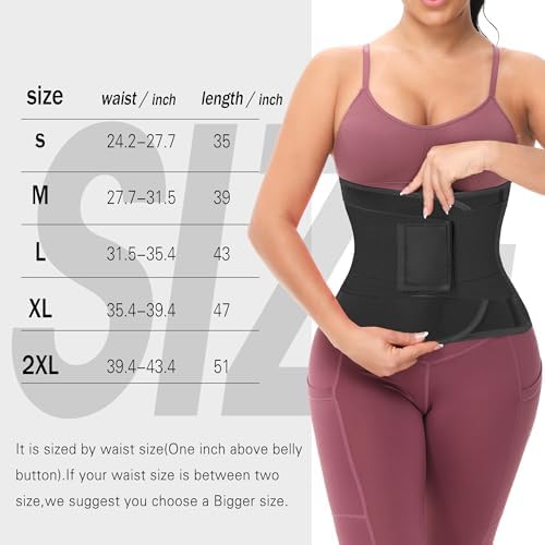 VENUZOR Waist Trainer Belt for Women - Waist Cincher Trimmer - Slimming Body Shaper Belt - Sport Girdle Belt (UP Graded)