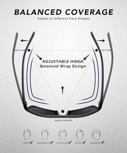 Polarized Sunglasses Men, Mens Sunglasses Polarized UV protection Lightweight Sun Glasses for Driving Fishing Golf