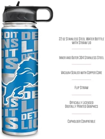 Rico Industries NFL Football Stainless Steel Tumbler with Lid - Great For Coffee, Tea, Water or Cocktails