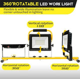21000Lumen LED Work Lights with Stand: 3 Head Adjustable Work Light with Individual Switch - IP66 Waterproof Foldable Tripod Worklight with 16.4FT Cord for Indoor Outdoor Portable Lighting