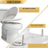 Soft Close Toilet Seat Round with Lid BR500-00 White, Comfortable, Durable, Sturdy, Stain-Resistant and Easy to Clean, Fits All Toilet Brands, Executive Series