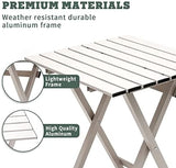 SUNNYFEEL Folding Camping Table - Lightweight Aluminum Portable Picnic Table, 18.5x18.5x24.5 Inch for Cooking, Beach, Hiking, Travel, Fishing, BBQ, Indoor Outdoor Small Foldable Camp Tables