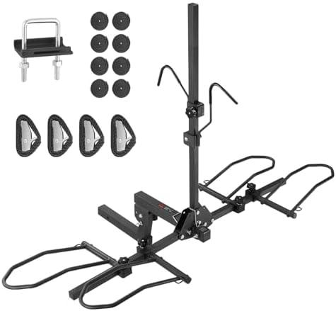 VEVOR Hitch Mount Bike Rack, 160 LBS Capacity Ebike Rack, 2-Bike Platform Style for 2-inch Receiver, Titling and Folding Bike Carrier with Tires up to 5" Wide, for Car, SUV, Truck, RV
