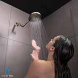 SparkPod Shower Head - High Pressure Rain - Premium Quality Luxury Design - 1-Min Install - Easy Clean Adjustable Replacement for Your Bathroom Shower Heads (Polished Antique Brass, 6 Inch Round)