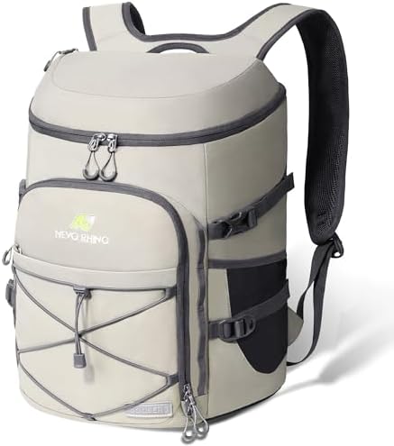 N NEVO RHINO Insulated Backpack Cooler - 36/54 Can Capacity, Waterproof Leak-Proof Lightweight Multi-Functional & Spacious， Ideal for Camping, Travel, Beach, Picnics， Lunch & Day Trips