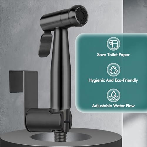 Handheld Bidet Sprayer for Toilet, Premium Stainless Steel Bathroom Bidet Sprayer Set with Anti-Leaking Hose &Water Pressure Control for Feminine Wash, Cloth Diaper for Baby Wash, Wall or Toilet Mount