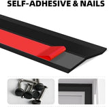 Garage Door Seal Top and Sides，40 FT Universal TPE Weather Stripping Garage Door Trim Seal Weatherproofing Garage Door Seals with Nails and Lids in Black