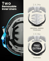 OutdoorMaster Skateboard Cycling Helmet - Two Removable Liners Ventilation Multi-Sport Scooter Roller Skate Inline Skating Rollerblading for Kids, Youth & Adults