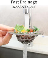 Drain Hair Catcher for Shower & Kitchen Sink - Patented Stainless Steel Bathtub Drain Hair Trap Strainer, Easy Clean, Prevents Clogs in Bath Tub, Sink Drains (2 Pack)