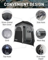 KingCamp Shower Tent, Portable Privacy Tent Outdoor Camping 1/2 Room Toilet Tents with Shower Bag & Dressing Room for Travel Beach Tailgate