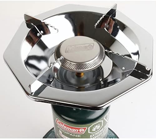 Coleman Bottletop Propane Camping Stove Portable 1-Burner Adjustable Stove with Wind Baffles Pressure Regulator and 10000 BTUs of Power; Ideal for Camping Hiking Backpacking & More